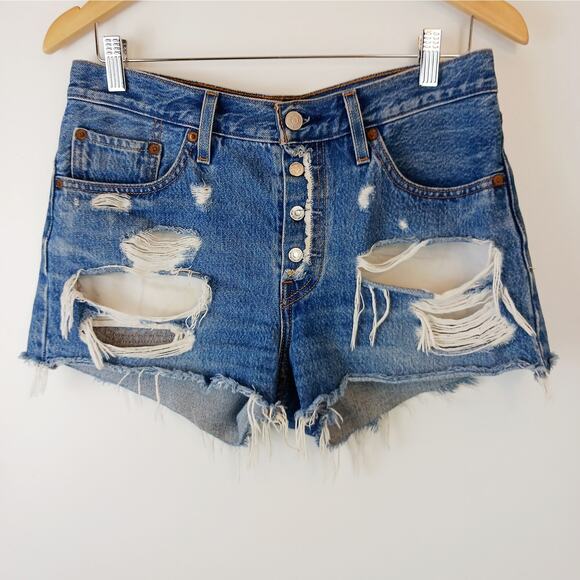 Levi's 501 W27 Premium Denim 32317-0106 S58022 Destructed - Picture 2 of 8